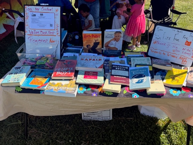 Stories at an indoor book festival